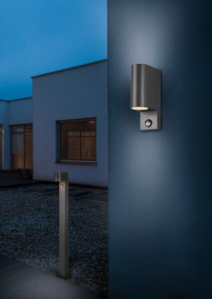 TRIO 214260242 ROYA exteriérové nástěnné svítidlo se senzorem 2xGU10 V220mm IP44 antracit