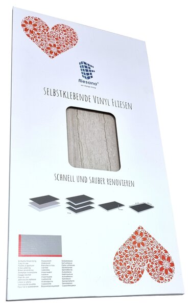3 ks. MÖNS KLINT Fliesana - Vododolné samolepicí obklady do koupelny a kuchyn - Moderní design - Efekt pírodního kamene - Lepení na kuchyské obklady a dlabu