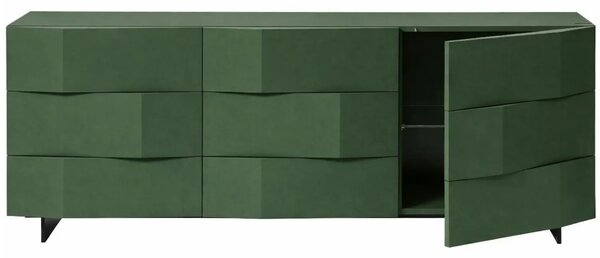 Olivově zelená komoda Marco Barotti Linea Diamond 180 x 45 cm