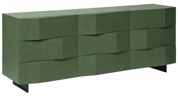 Olivově zelená komoda Marco Barotti Linea Diamond 180 x 45 cm