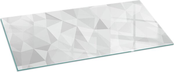 Sklenný podlahový panel 125x50 cm - Krbový panel - Sklenný krbový panel - Ochranné sklo - Ochranný panel proti jiskrám - Sklenný podlahový panel proti ohni - Tepelná ochrana - Ochrana podlahy ze skla - Abstraktní geometrický vzor