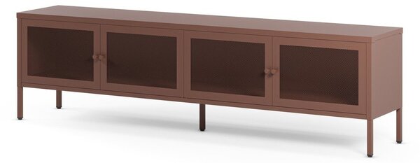 Vínový kovový TV stolek 160x50x35 cm Fayna – Marckeric