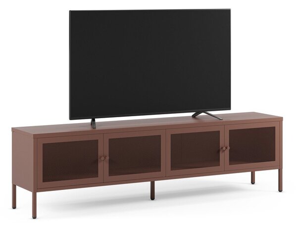 Vínový kovový TV stolek 160x50x35 cm Fayna – Marckeric