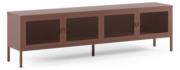 Vínový kovový TV stolek 160x50x35 cm Fayna – Marckeric