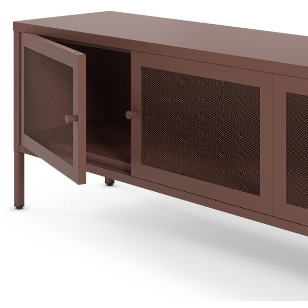 Vínový kovový TV stolek 160x50x35 cm Fayna – Marckeric