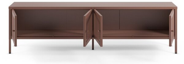 Vínový kovový TV stolek 160x50x35 cm Fayna – Marckeric
