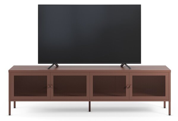 Vínový kovový TV stolek 160x50x35 cm Fayna – Marckeric