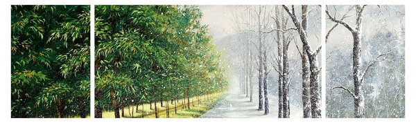 Obraz - Zima versus léto (170x50 cm)