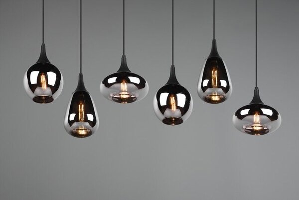 TRIO 317000632 LUMINA závěsné svítidlo 6xE14 černá matná, chrom