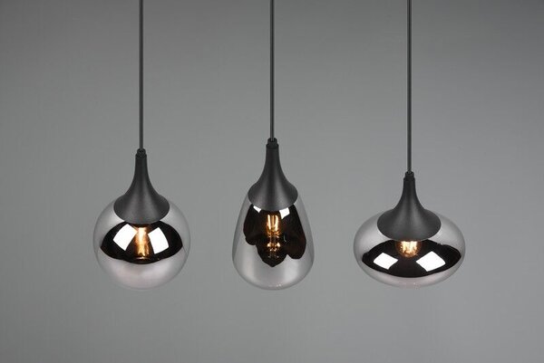 TRIO 317000332 LUMINA závěsné svítidlo 3xE14 černá matná, chrom