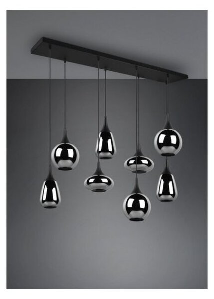 TRIO 317000832 LUMINA závěsné svítidlo 8xE14 černá matná, chrom