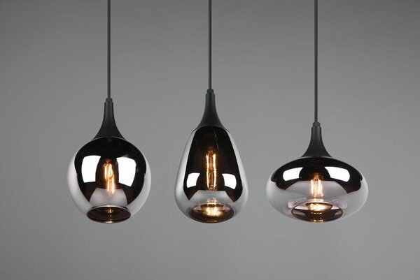 TRIO 317000332 LUMINA závěsné svítidlo 3xE14 černá matná, chrom