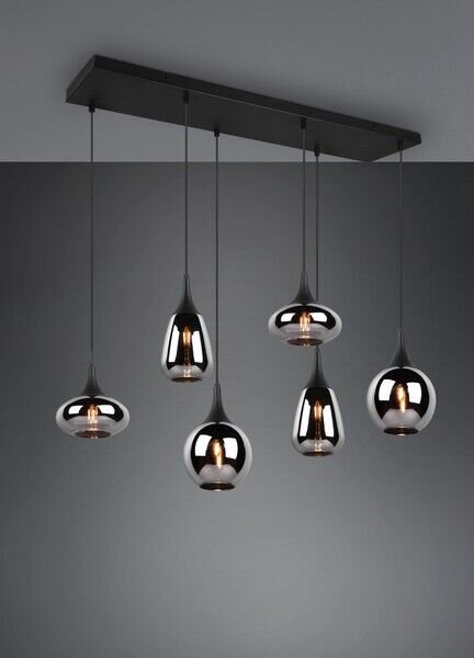 TRIO 317000632 LUMINA závěsné svítidlo 6xE14 černá matná, chrom