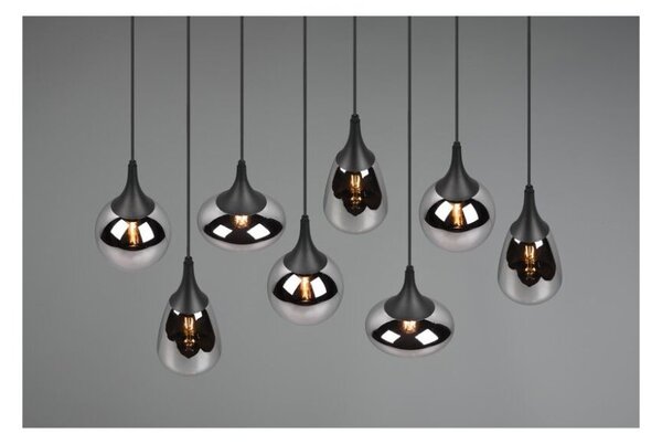 TRIO 317000832 LUMINA závěsné svítidlo 8xE14 černá matná, chrom