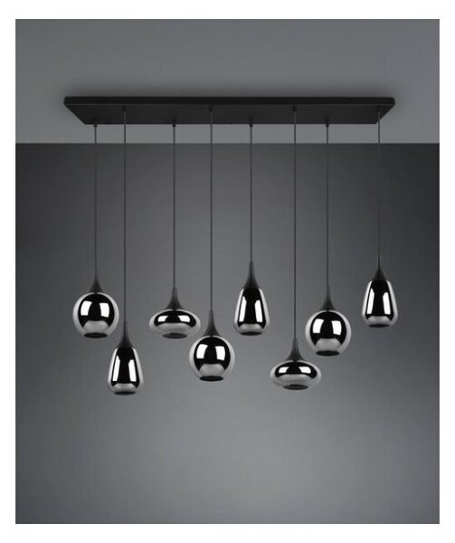 TRIO 317000832 LUMINA závěsné svítidlo 8xE14 černá matná, chrom