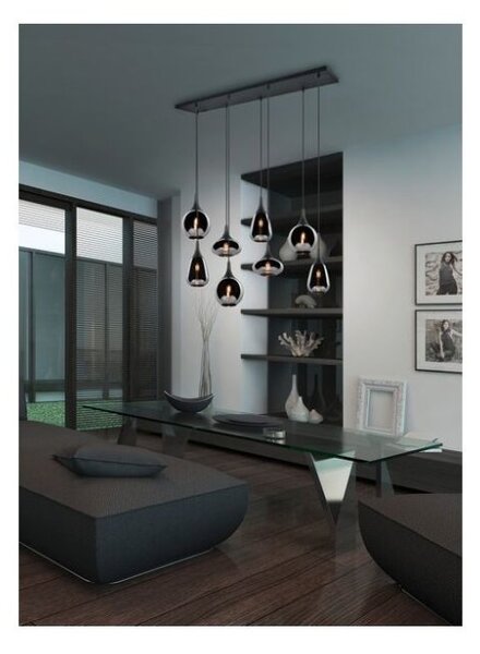 TRIO 317000832 LUMINA závěsné svítidlo 8xE14 černá matná, chrom