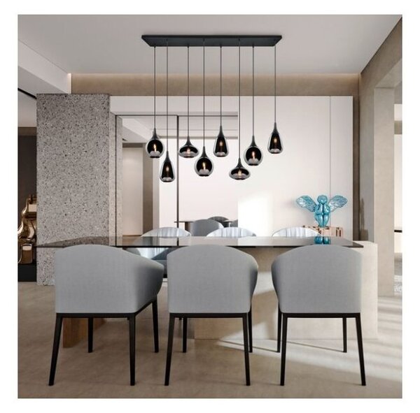TRIO 317000832 LUMINA závěsné svítidlo 8xE14 černá matná, chrom