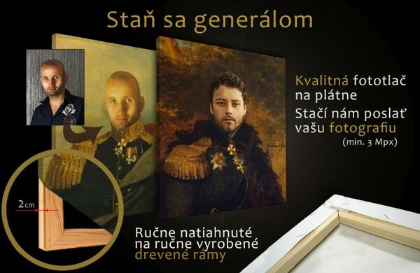 Buď GENERÁLEM - Obraz pro muže general - 40x50 cm
