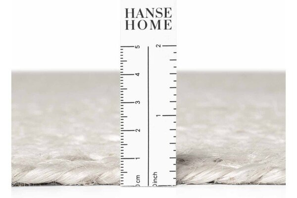 Bílý oboustranný/ručně tkaný jutový kulatý koberec ø 140 cm Braided – Hanse Home