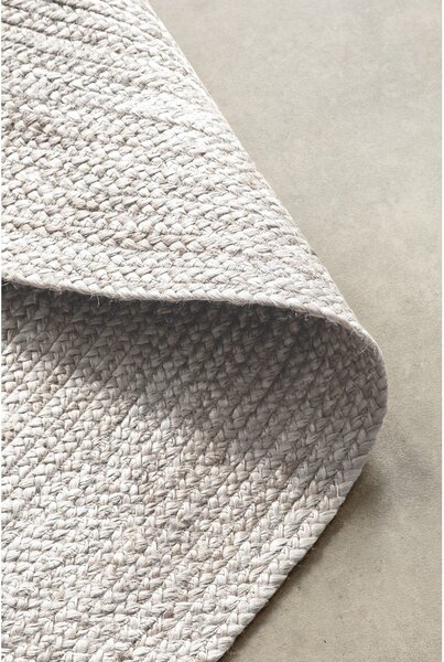 Bílý oboustranný/ručně tkaný jutový kulatý koberec ø 140 cm Braided – Hanse Home