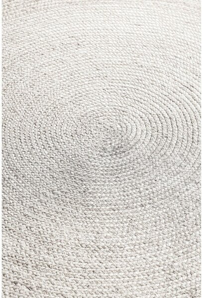 Bílý oboustranný/ručně tkaný jutový kulatý koberec ø 140 cm Braided – Hanse Home