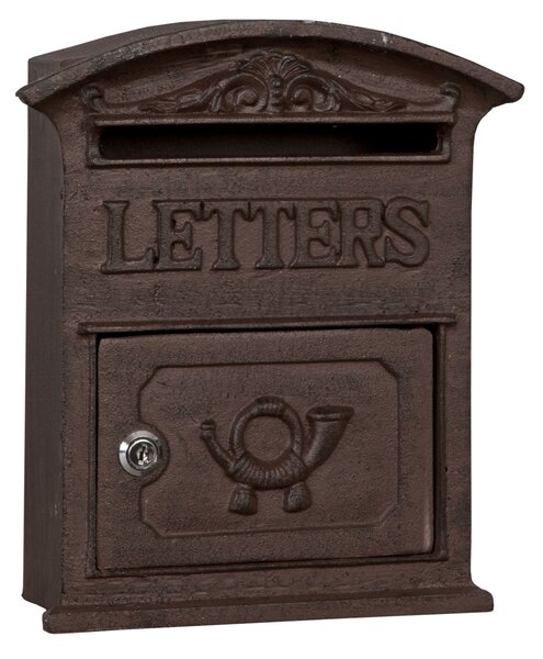 Kovová poštovní schránka 31 cm hnědá