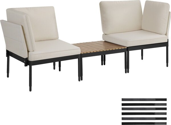 Tectake® Hliníkový zahradní set Magaluf 5 v 1 funkce, 5stupov nastavitelné opradlo, silné polstrování