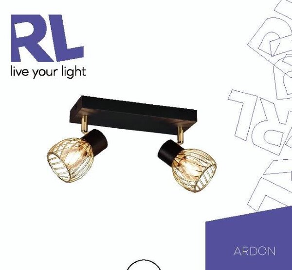 TRIO Reality R81382080 ARDON stropní bodové svítidlo/spot 2xE14 černá, zlatá