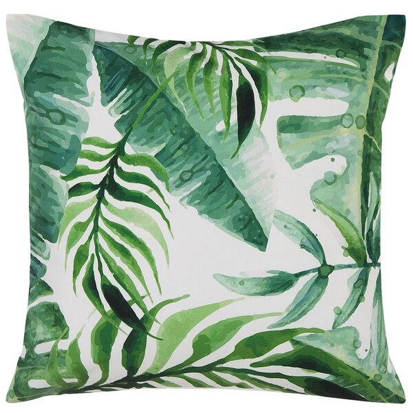 Sada 2 venkovních polštářů PAVELLI Rostlinný vzor 45 x 45 cm Zelená