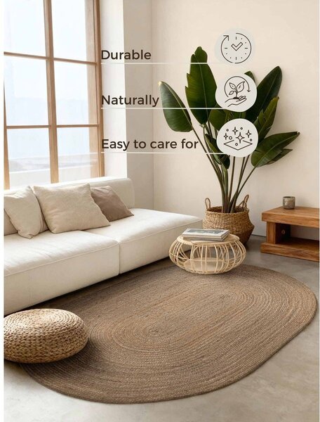 Oboustranný/ručně tkaný jutový koberec v tmavě přírodní barvě 160x230 cm Braided – Hanse Home