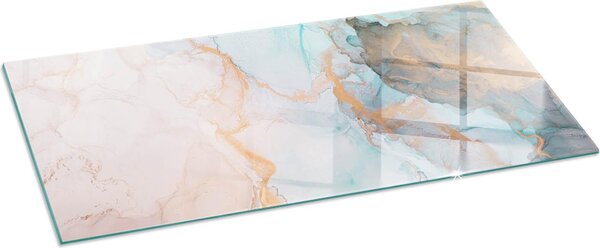 Sklenný podlahový panel 125x50 cm - Sklenný krbový panel - Sklenný krbový panel - Ochranné sklo - Ochranný panel proti jiskrám - Sklenný podlahový panel proti ohni - Tepelná ochrana - Ochrana podlahy ze skla - Abstraktní vzor tekutin