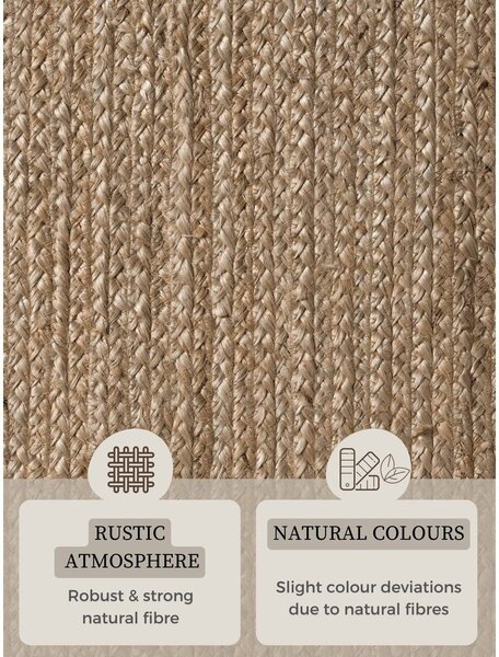 Oboustranný/ručně tkaný jutový koberec v tmavě přírodní barvě 160x230 cm Braided – Hanse Home