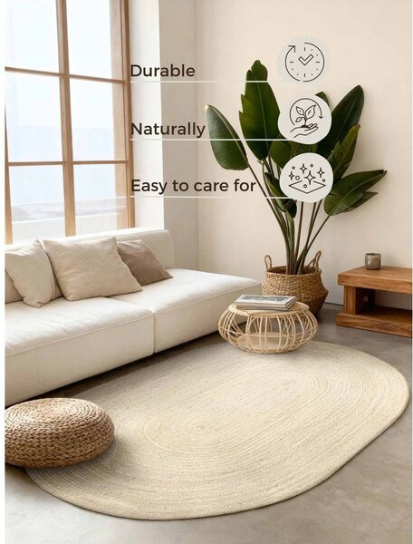 Oboustranný/ručně tkaný jutový koberec ve světle přírodní barvě 160x230 cm Braided – Hanse Home