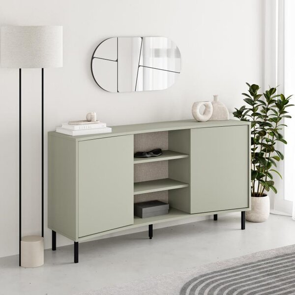 Komoda Houseland Frem 150 cm šedo-zelená