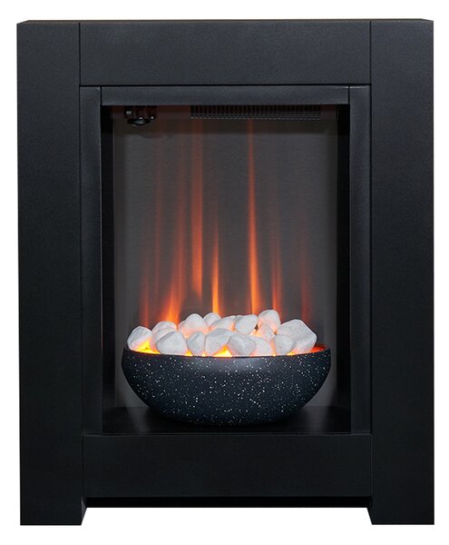 Krbová souprava Adam Monet v erné barv s elektrickým krbem, rozmry 73 cm x 60 cm x 20 cm, LED plamen, tepelný výkon 1 - 2kW