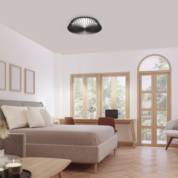 Mantra 7968 Himalaya, černé stropní svítidlo s dálkovým ovladačem LED 56W 2700K-5000K, průměr 53cm