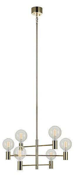 Markslöjd 106418 - Lustr na tyči CAPITAL 6xE27/60W/230V mosaz