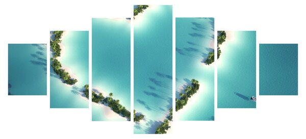 Obraz - Ostrovy srdce (210x100 cm)