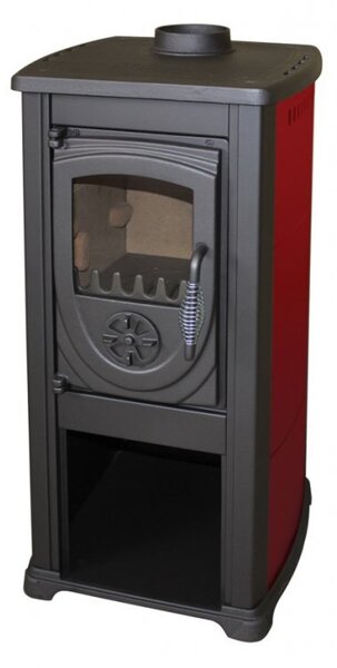BELLA THALIA, krbová kamna OKTA ECO, teplovzduná 3,9 kW, bordó