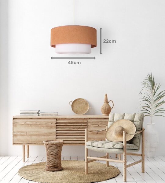 Duolla - Lustr na lanku BOHO 1xE27/40W/230V pr. 45 cm béžová/bílá