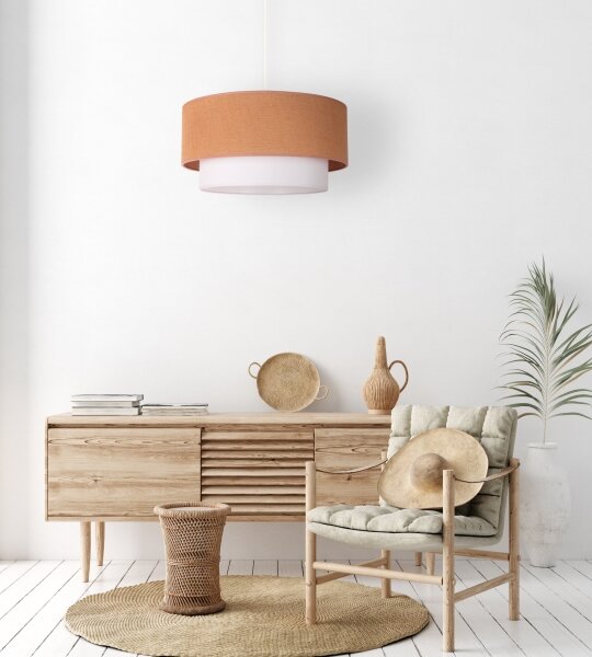 Duolla - Lustr na lanku BOHO 1xE27/40W/230V pr. 45 cm béžová/bílá