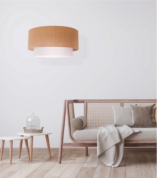 Duolla - Lustr na lanku BOHO 1xE27/40W/230V pr. 45 cm béžová/bílá