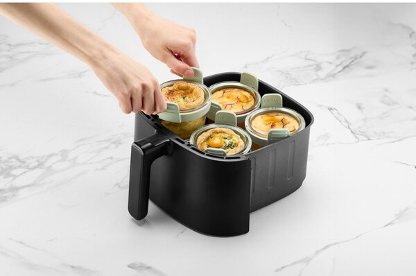 Skleněné formy do horkovzdušné fritézy v sadě 4 ks ø 9,5 cm – Lékué
