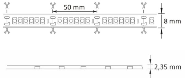 LED Venkovní pásek 3m LED/23W/24V/230V 4000K IP65