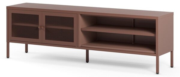 Vínový kovový TV stolek 160x50x35 cm Fayna – Marckeric