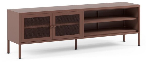 Vínový kovový TV stolek 160x50x35 cm Fayna – Marckeric