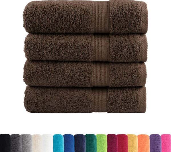 Prémiové osušky SOLUND 4 ks hnědé 100x150 cm 600 g/m²