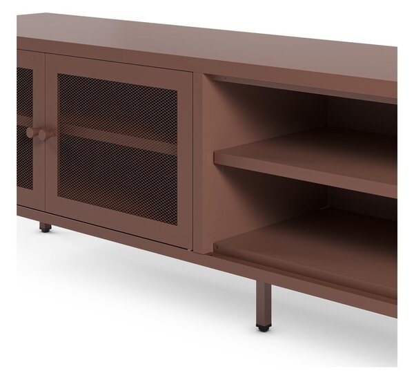 Vínový kovový TV stolek 160x50x35 cm Fayna – Marckeric