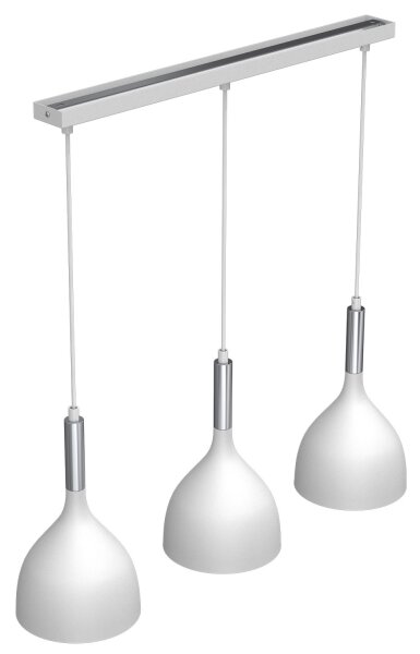 Lustr na lanku NOAK 3xE27/15W/230V bílá/chrom