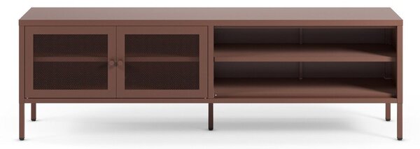 Vínový kovový TV stolek 160x50x35 cm Fayna – Marckeric